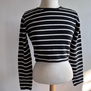 Banana Republic Black and White Vintage Striped Sweater